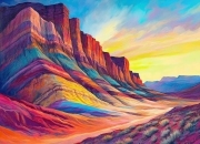 Sunature AB Diamond Painting Art Full Square Round Drills Sunset Canyons Diamond Painting Kit 5-10 AB Colors