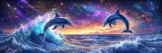Sunature AB Diamond Painting Art Full Square Round Drills Ocean Dolphins Diamond Painting Kit 5-10 AB Colors