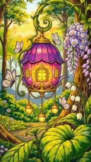 Sunature AB Diamond Painting Art Full Square Round Drills Flowers Lantern House Diamond Painting Kits (5-10 AB Colors)