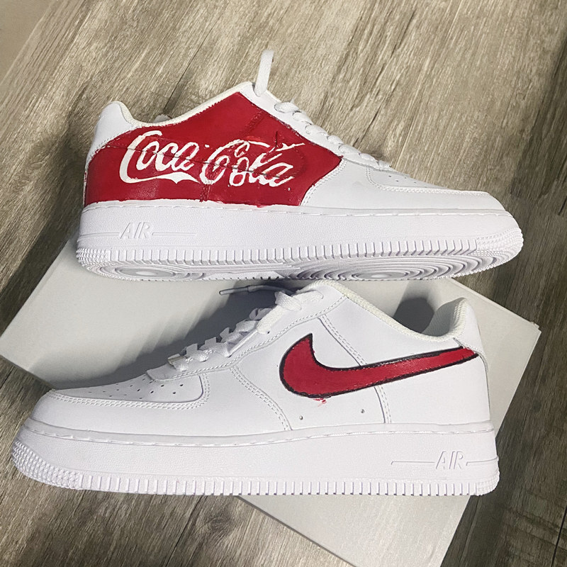 Custom Coca-Cola Shoes For Air Force 1 White Graffiti Hand Painted ...