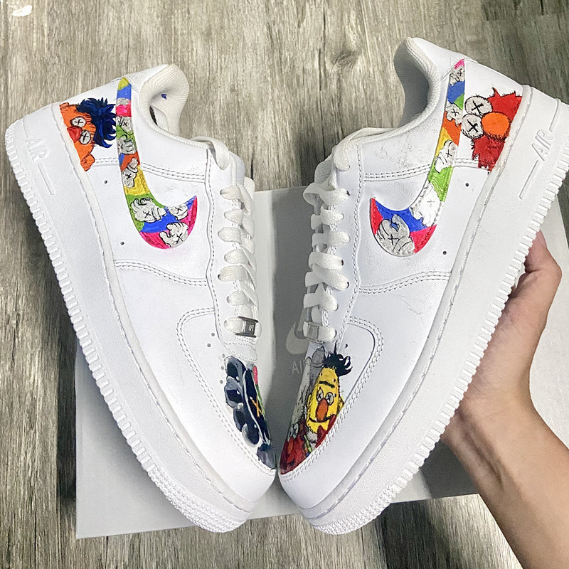 Custom Kaws Shoes For Air Force 1 Graffiti Hand Painted Sneaker - The ...