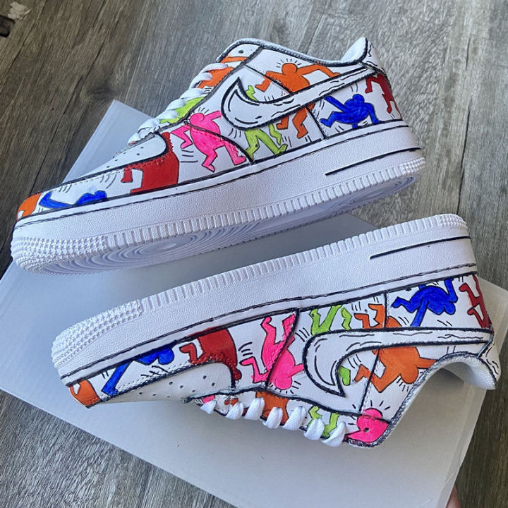 Custom Keith Haring Shoes For Air Force 1 Graffiti Hand Painted Sneaker ...