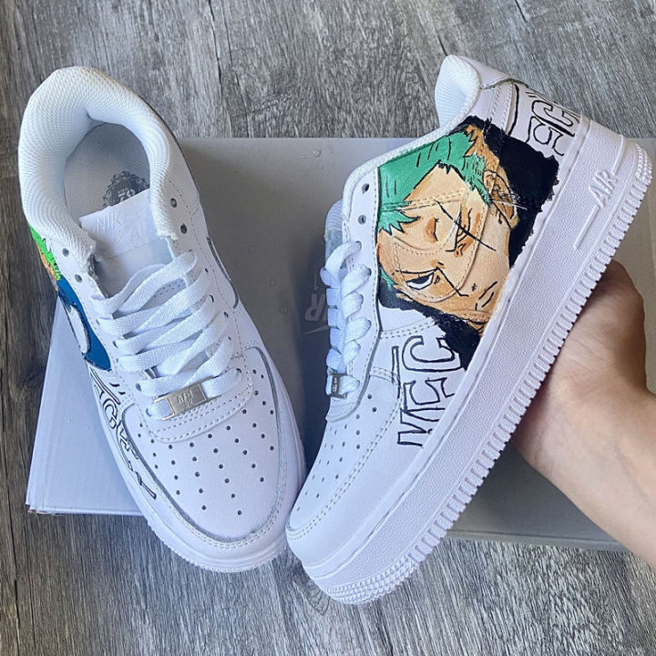 Custom One Piece Shoes For Zoro Air Force 1 White Graffiti Hand Painted  Sneaker - The Zero Custom