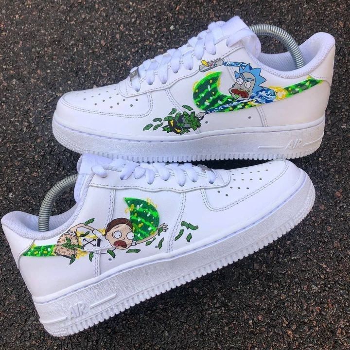 Custom Rick And Morty Shoes For Air Force 1 Graffiti Hand