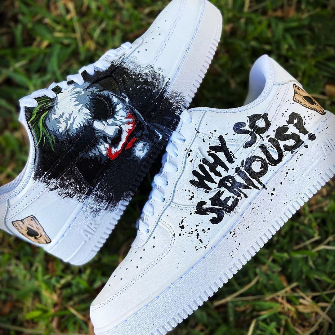 Custom The Joker Shoes For Air Force 1 Graffiti Hand Painted Sneaker