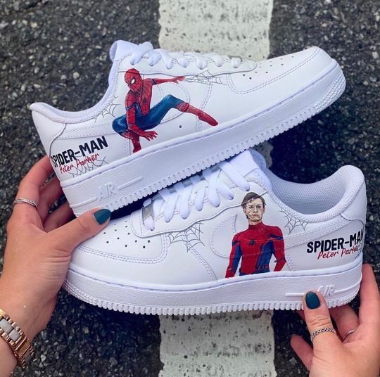 Custom Spiderman Shoes For Air Force 1 Graffiti Hand Painted Sneaker The Zero Custom