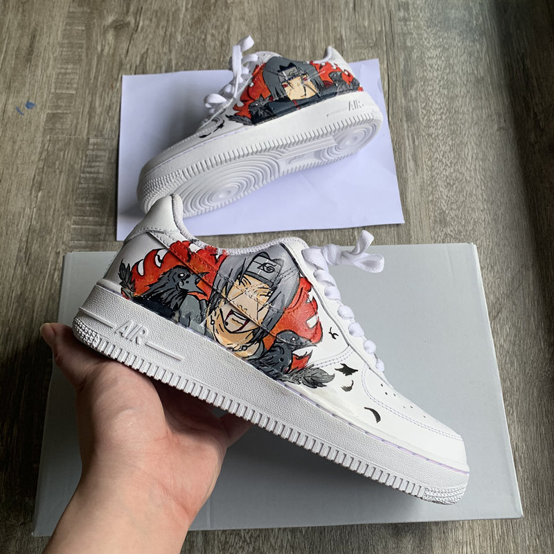 Custom Naruto Shoes For Itachi Air Force 1 Graffiti Hand Painted ...