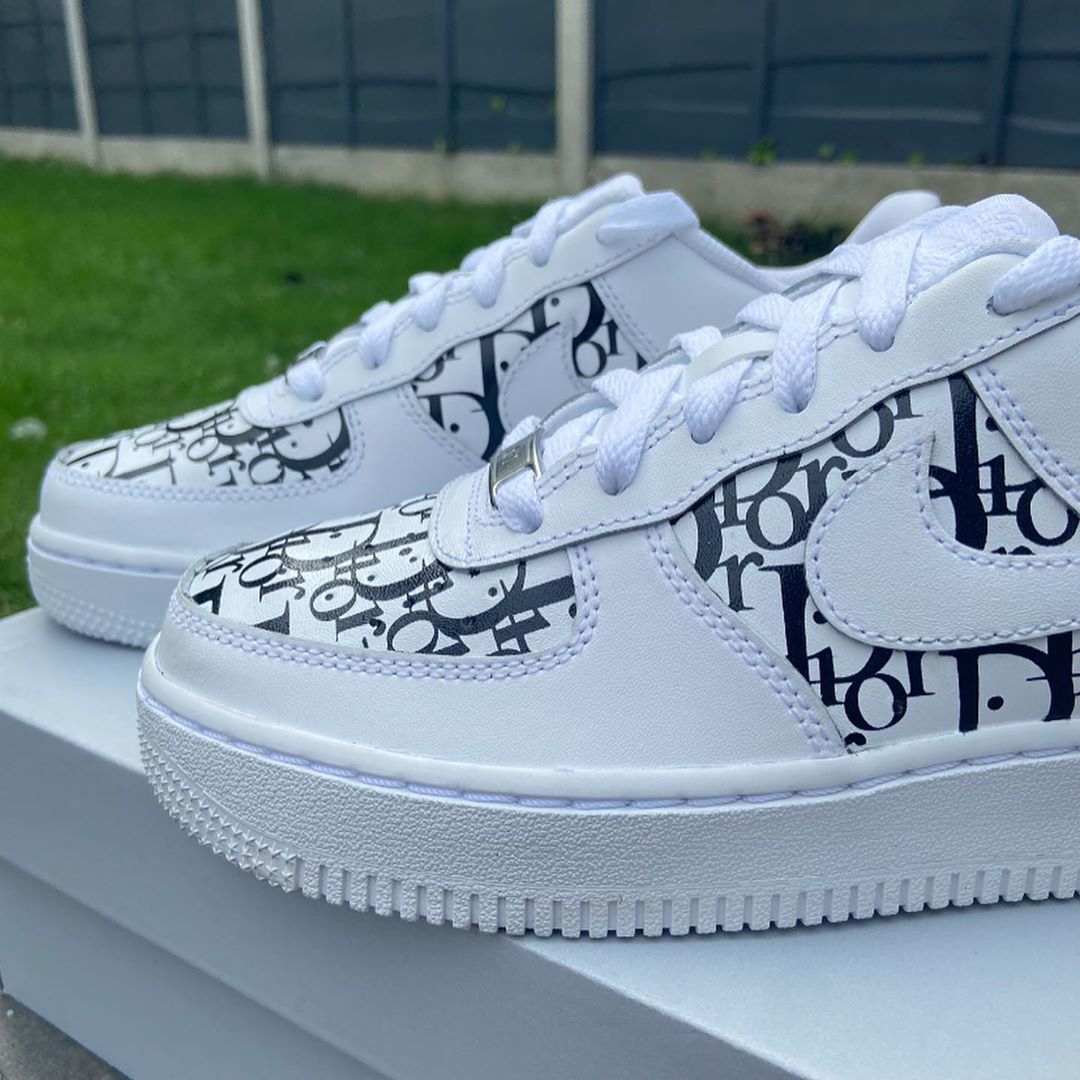 Custom Dior Shoes For Air Force 1 Graffiti Hand Painted Sneaker - The