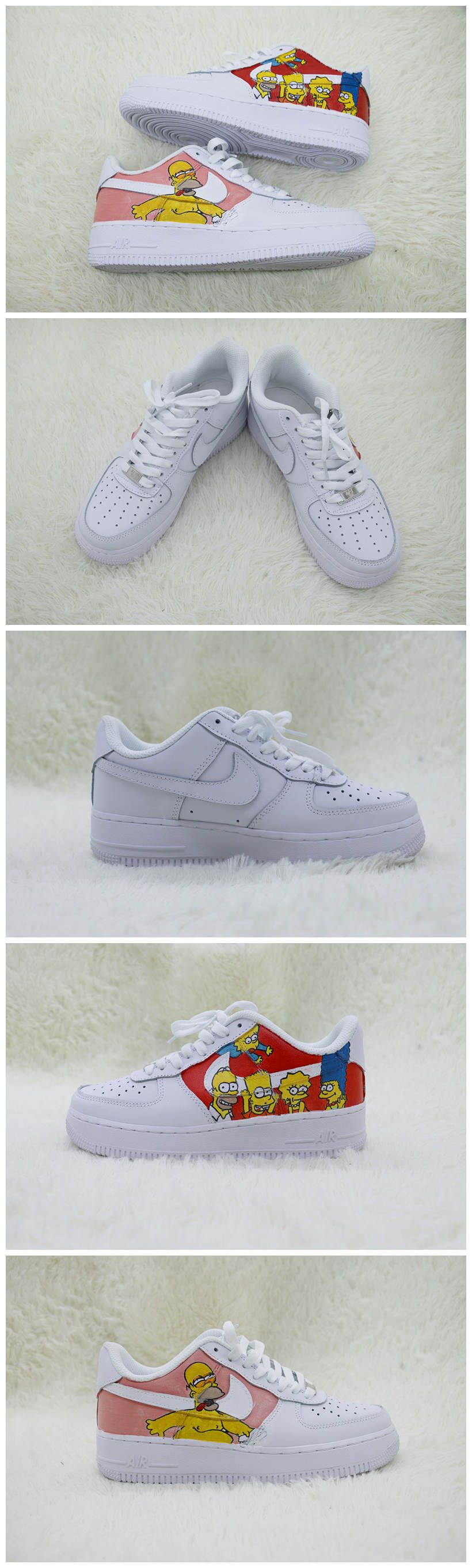 Custom The Simpons Shoes For Air Force 1 White Graffiti Hand Painted Sneaker - A009 Custom The Simpons Shoes For Air Force 1 Graffiti Hand Painted Sneaker - The Zero Custom