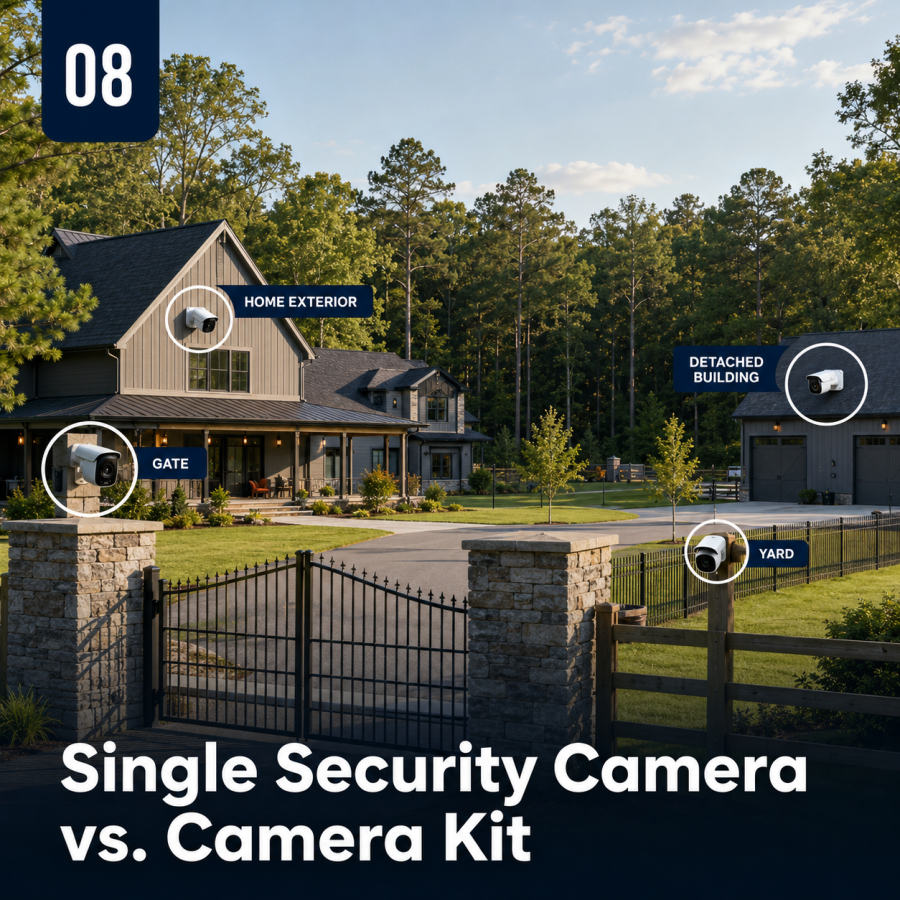 Single Security Camera vs. Camera Kit: What Is Better for Large Properties?