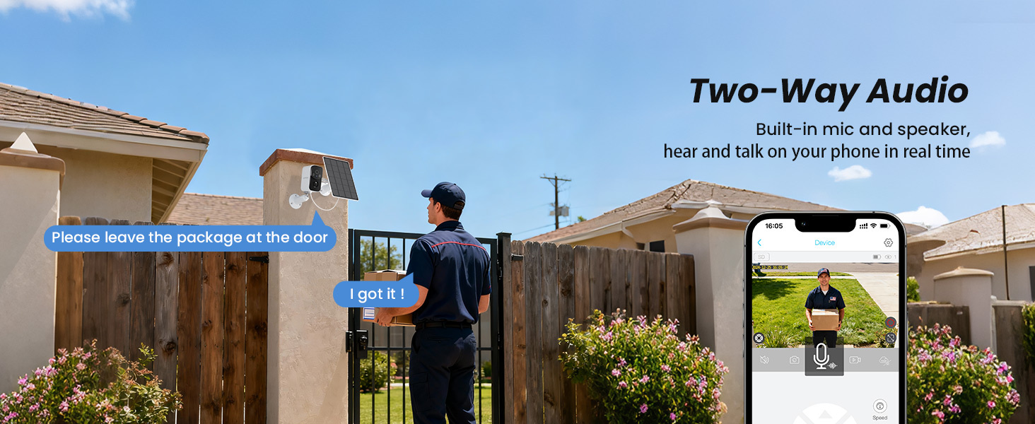 Security Cameras Wireless Outdoor, Solar WiFi Cameras for Home Security, Motion Detection, Instant Phone Notifications, SD/Cloud Storage, 2K Color Night Vision, IP66 Waterproof