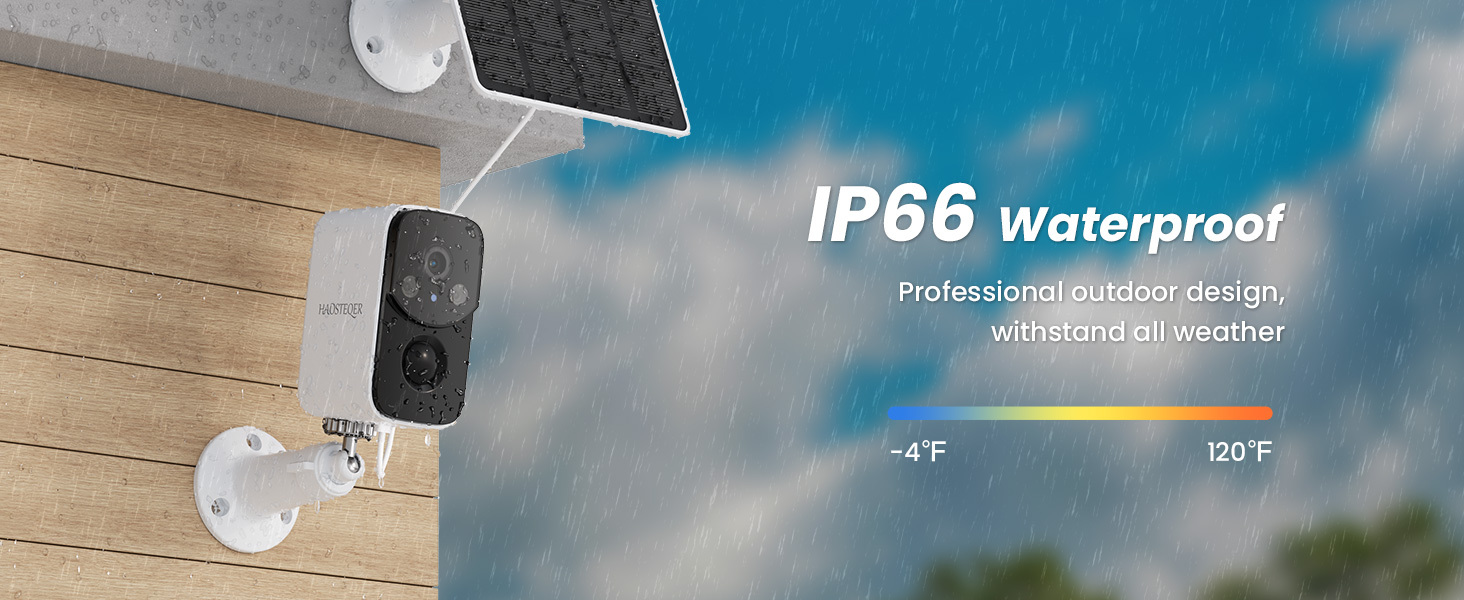 Security Cameras Wireless Outdoor, Solar WiFi Cameras for Home Security, Motion Detection, Instant Phone Notifications, SD/Cloud Storage, 2K Color Night Vision, IP66 Waterproof