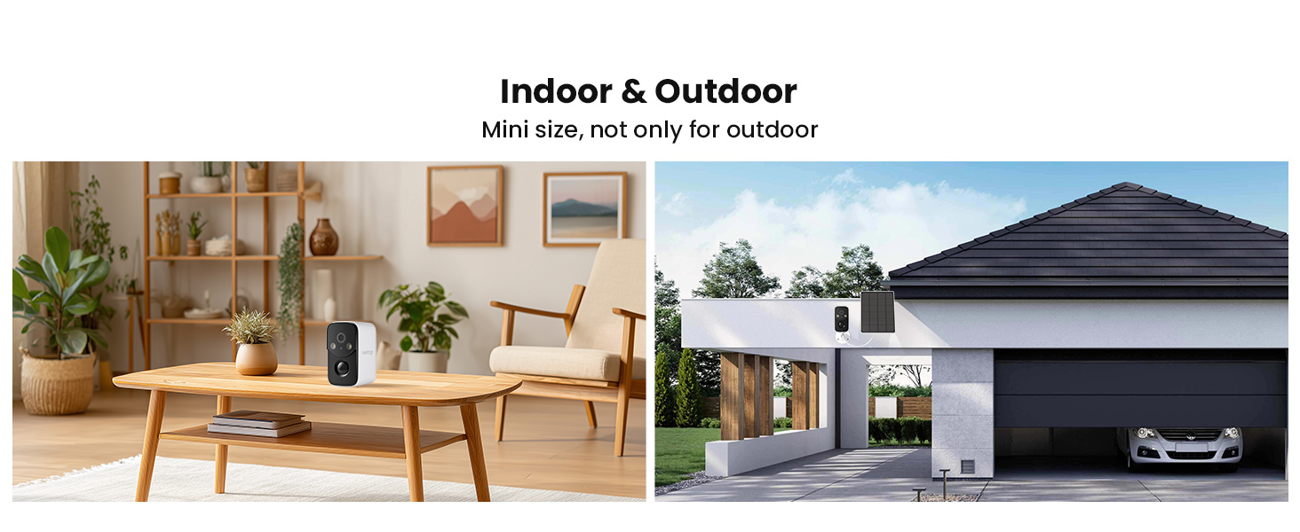 Security Cameras Wireless Outdoor, Solar WiFi Cameras for Home Security, Motion Detection, Instant Phone Notifications, SD/Cloud Storage, 2K Color Night Vision, IP66 Waterproof