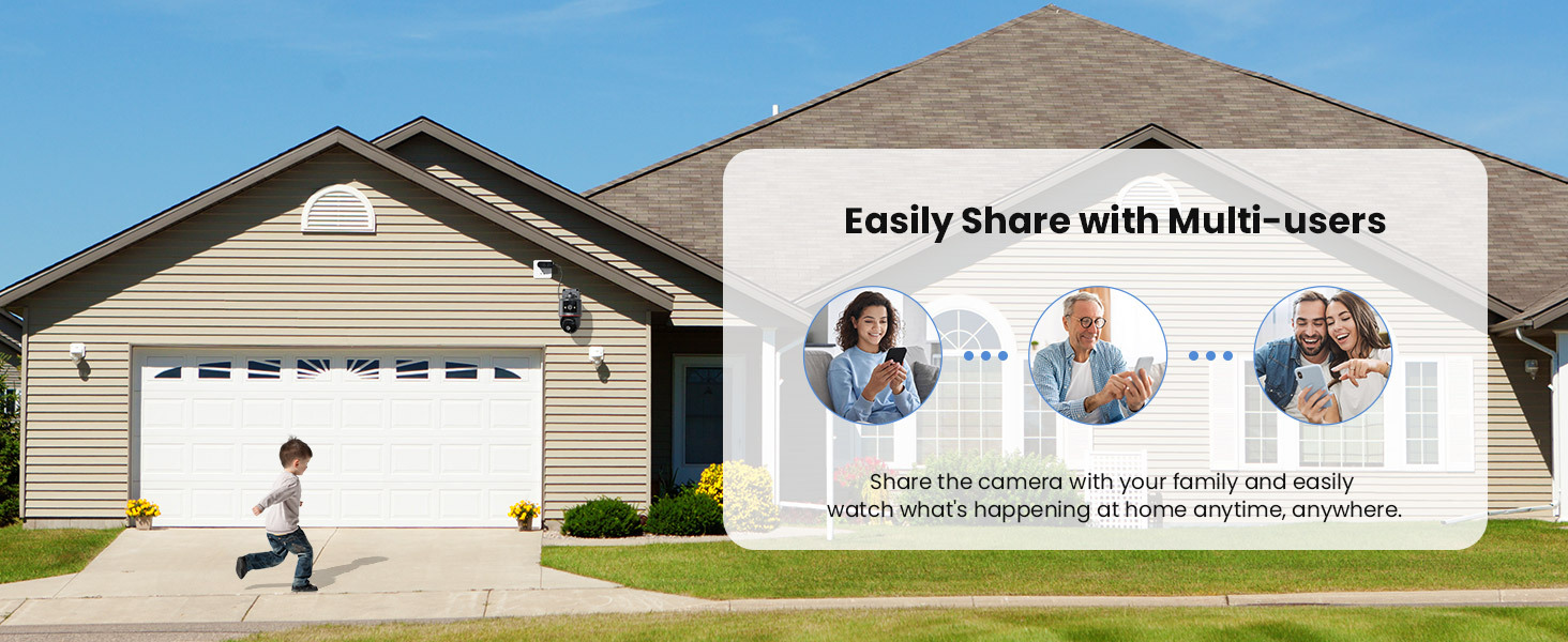 4G LTE Dual-Lens Surveillance Camera, 2K Wired No WiFi CCTV Camera, Outdoor Security Camera, Motion Detection & Auto Tracking, Plug-in Power, 24/7 Recording, 360° View, 2-Way Audio, Color Night Vision, Includes 64GB SD Card