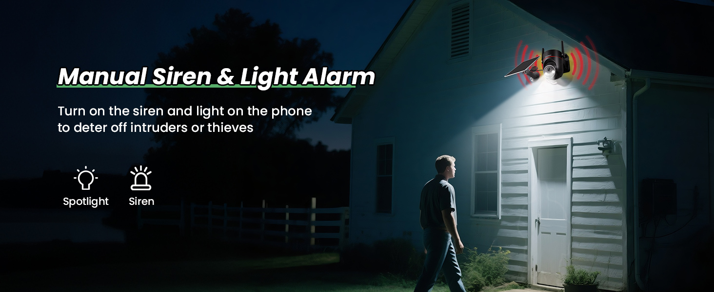 2 Pcs 4G Cellular Security Camera Outdoor, Solar-Powered CCTV Camera Wireless, Smart Home Safety Camera, Motion Detection, Instant Alerts, HD Color Night Vision, 360° View, 2-Way Talk, Built-in SIM Card, App Remote Control