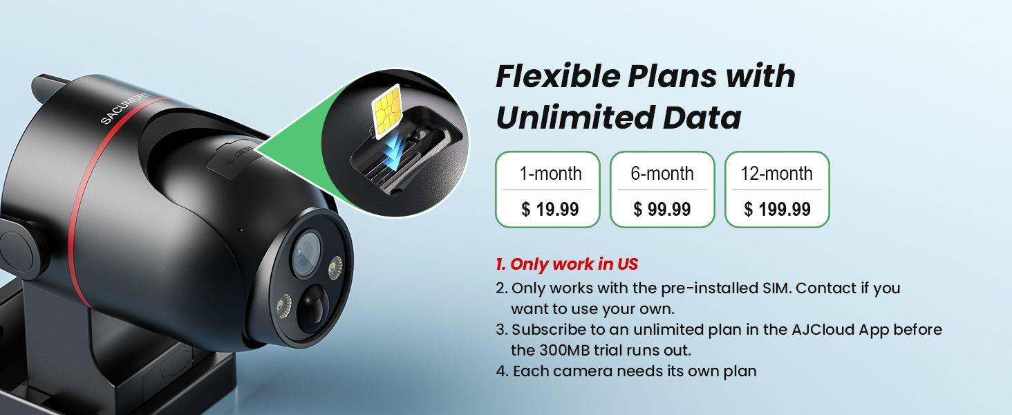 1 PC Solar-Powered Security Camera, 4G LTE Surveillance Camera Outdoor, Wireless Camera Security, PIR Motion Detection, 2K Color Night Vision, 360° PTZ, 2-Way Audio, SD&Cloud Storage, App Remote Access