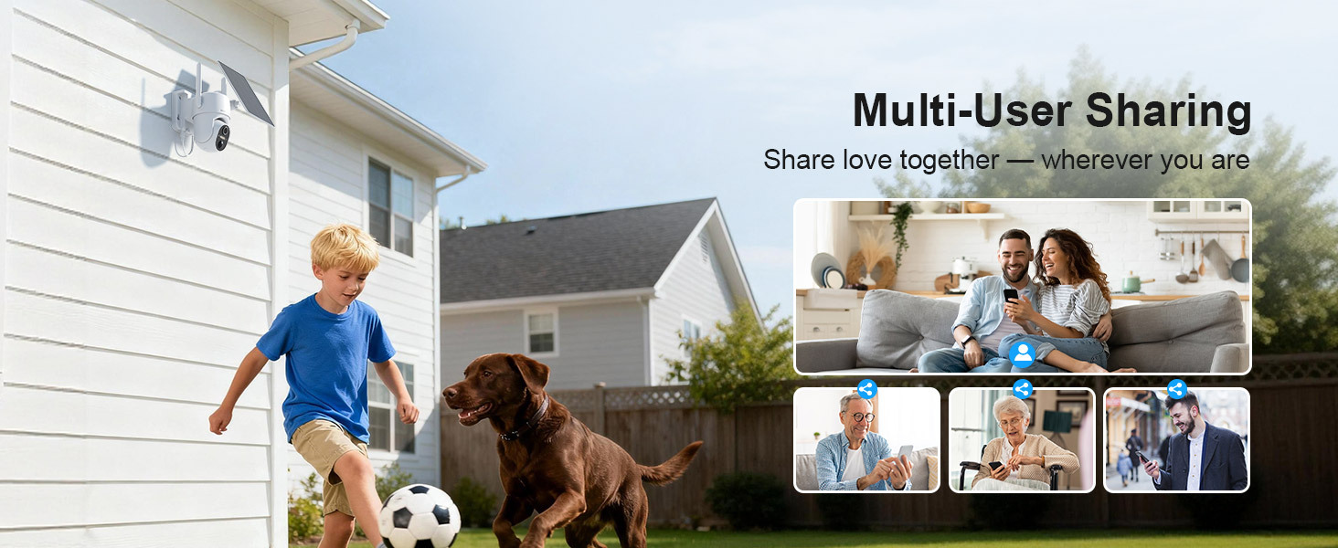 2 Pcs Outdoor Security Camera Wireless, 360° PTZ Remote WiFi Cameras for Home Security, 2K Solar Security Camera with Spotlight Color Night Vision, PIR Sensor, 2-Way Audio, 2 Pack