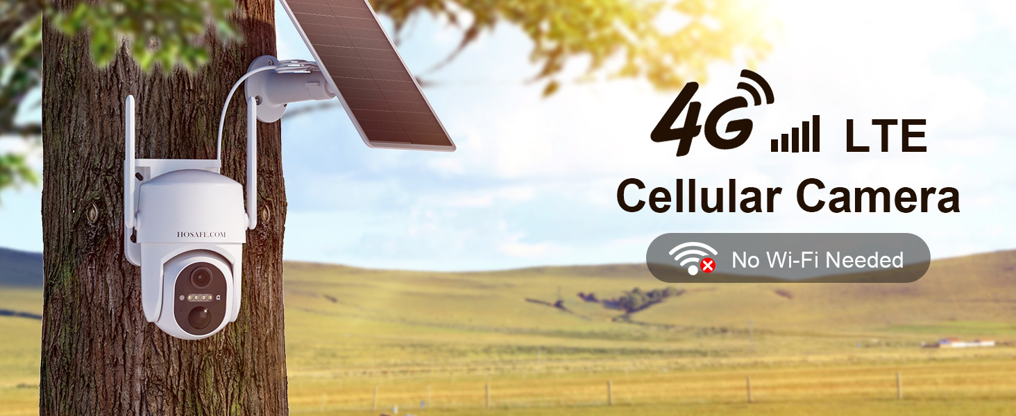 2 Pcs 4G LTE Wireless Surveillance Camera, Solar-Powered Outdoor Camera, Security Camera Wireless Outdoor, 2K HD Color Night Vision, Two-Way Audio, 360° PTZ, PIR Motion Detection, Instant Alert, Built-in SIM Card, SD/Cloud Storage, Remote Access