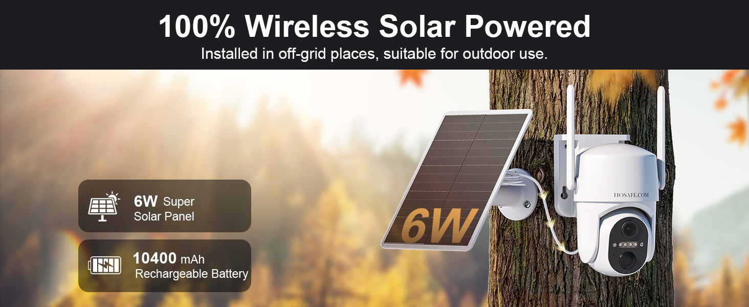 HOSAFE.COM No WiFi Security Cameras Wireless Outdoor, 4G LTE Cellular Security Camera, Solar Camera for Home Security, 360 PTZ, Human Sensor, 2K HD, 2-Way Talk, IP66