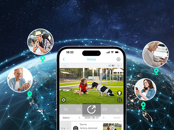 4G LTE Wireless Security Camera, CCTV Camera with Solar Panel, Surveillance Camera for Outdoor Security, 360° PTZ, 2K HD Color Night Vision, Motion Detection, Instant Alert, Two-Way Audio, Includes 64GB SD Card, Remote Access via App