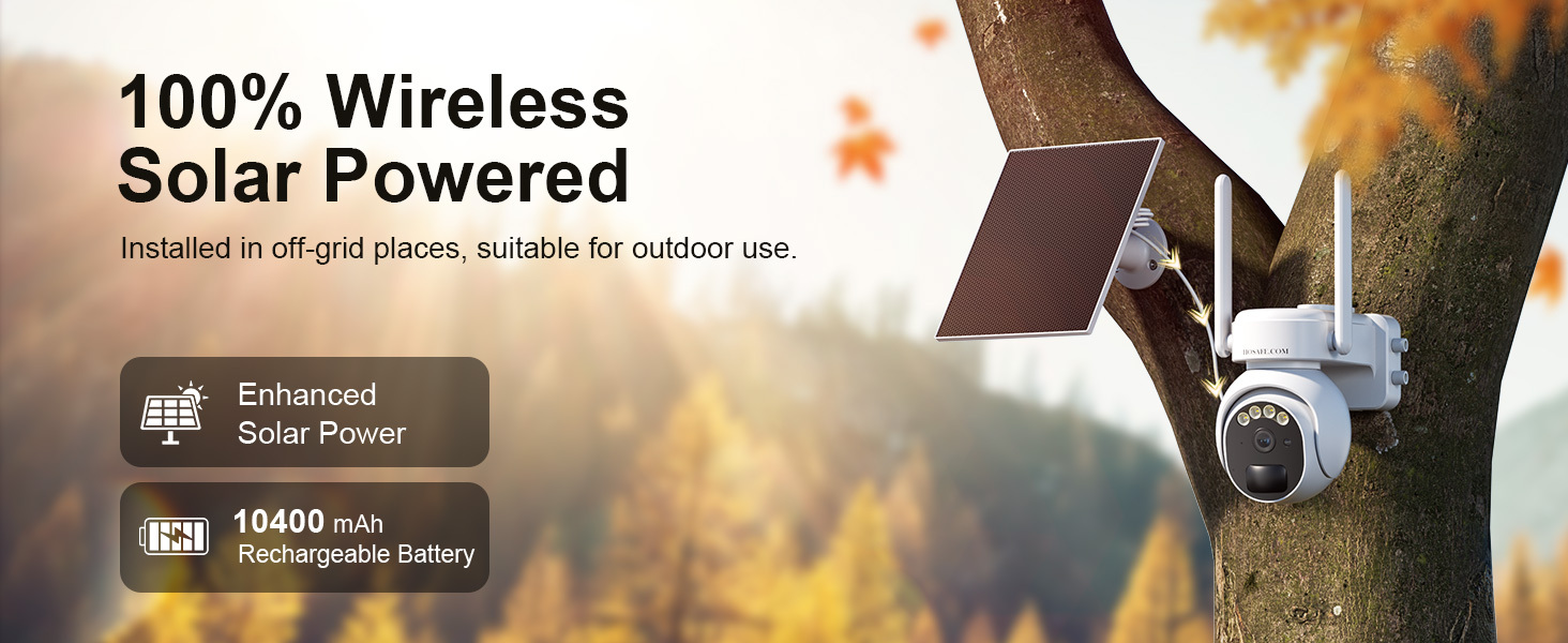 2 Pcs 4G Cellular Outdoor Solar Camera, Smart Home Safety Camera, 360° PTZ Wireless Security Camera, PIR Motion Detection, Siren, Phone Notification, 2K HD Color Night Vision, Two-Way Audio, Remote Control via Mobile Phone, SD&Cloud Storage