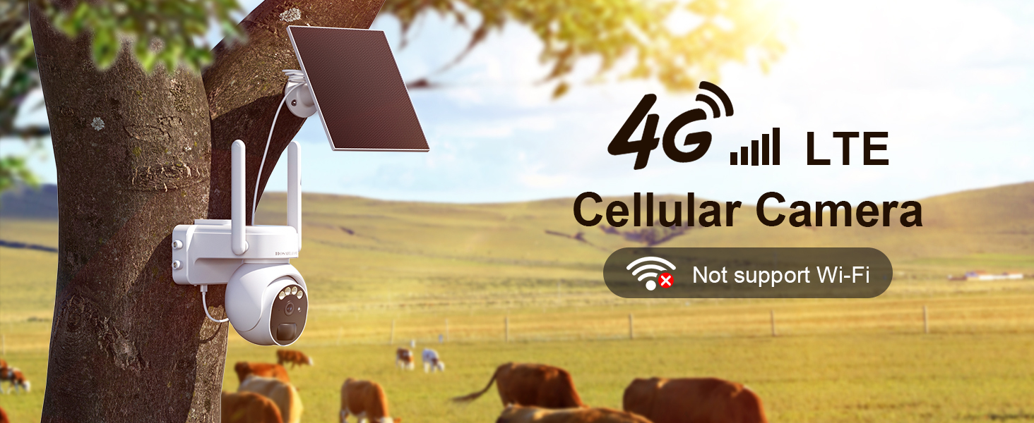 4G Cellular Security Camera, Solar-Powered Surveillance Camera, Wireless CCTV Camera, PIR Motion Detection, Siren, Phone Notification, 360° PTZ, Two-Way Audio, 2K HD Color Night Vision, SD&Cloud Storage, Remote Control via Mobile Phone