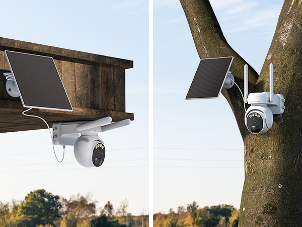 4G Cellular Security Camera, Solar-Powered Surveillance Camera, Wireless CCTV Camera, PIR Motion Detection, Siren, Phone Notification, 360° PTZ, Two-Way Audio, 2K HD Color Night Vision, SD&Cloud Storage, Remote Control via Mobile Phone