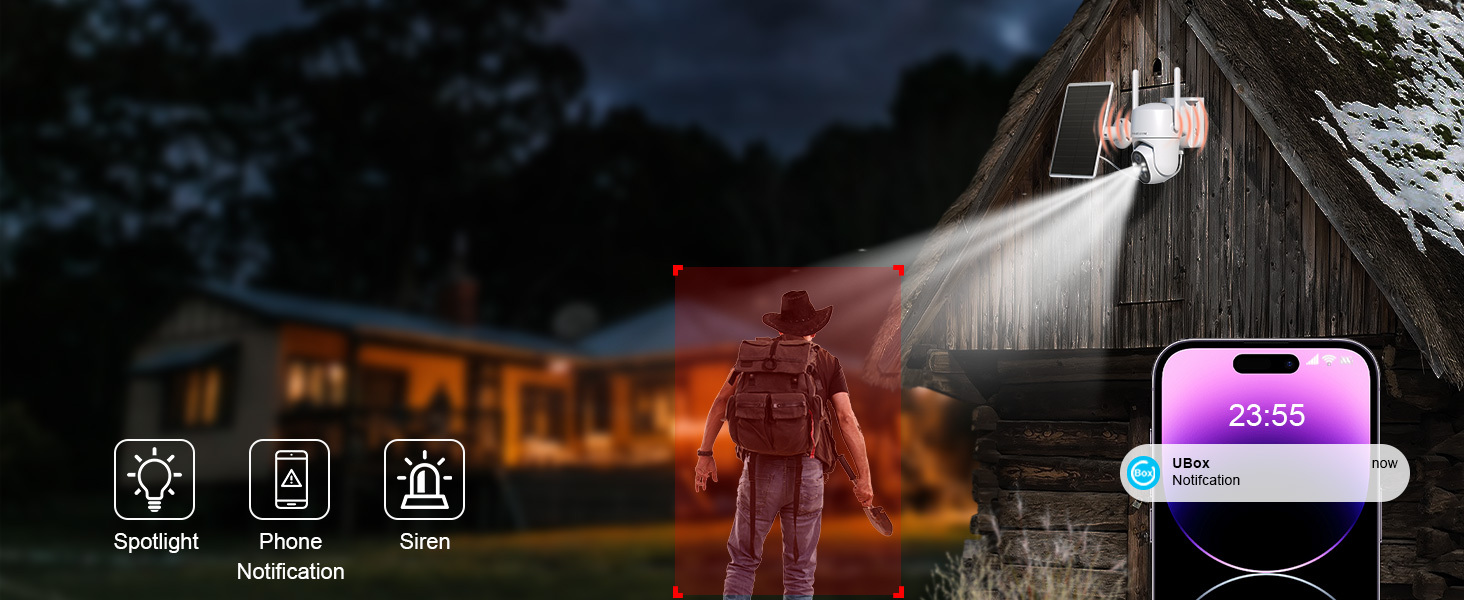 2 Pcs 4G Cellular Solar Camera Outdoor, 2K HD Wireless Security Camera, 360° Pan/Tilt, Motion Detection, Phone Notification, Two-Way Talk, Color Night Vision, SD&Cloud Storage, Remote Control, Suitable for Farm/Ranch/Garage/RV