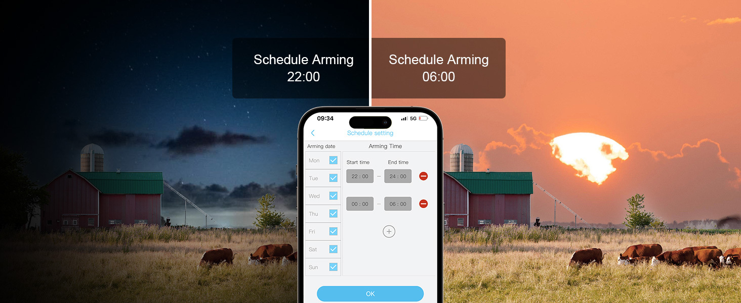 2 Pcs 4G Cellular Solar Camera Outdoor, 2K HD Wireless Security Camera, 360° Pan/Tilt, Motion Detection, Phone Notification, Two-Way Talk, Color Night Vision, SD&Cloud Storage, Remote Control, Suitable for Farm/Ranch/Garage/RV