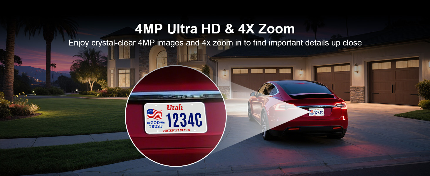 Hosafe WiFi Security Cameras Wireless Outdoor, Camera for Home Security 4MP HD, Outdoor Camera Wireless, Floodlight Motion Detection, Pan Tilt Auto Tracking, Two Way Audio, Color Night Vision, IP66