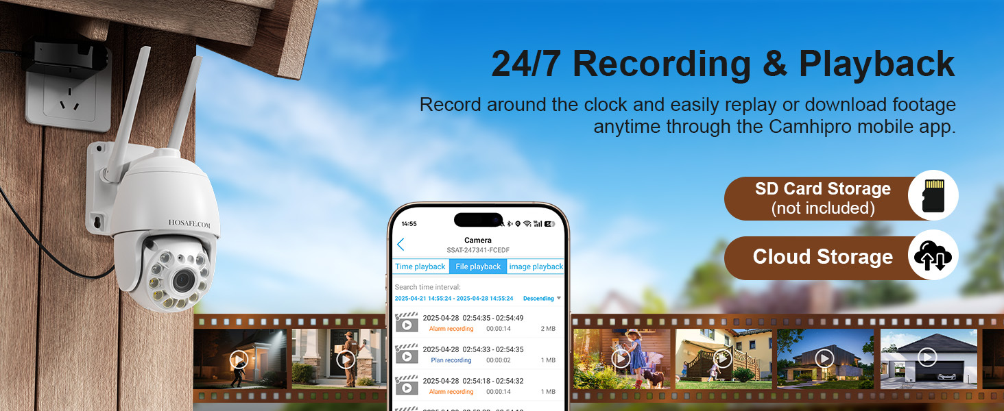 Hosafe WiFi Security Cameras Wireless Outdoor, Camera for Home Security 4MP HD, Outdoor Camera Wireless, Floodlight Motion Detection, Pan Tilt Auto Tracking, Two Way Audio, Color Night Vision, IP66