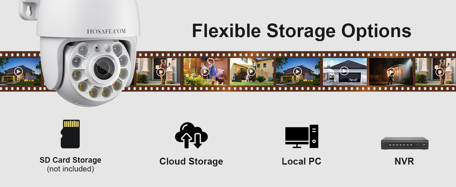 Hosafe WiFi Security Cameras Wireless Outdoor, Camera for Home Security 4MP HD, Outdoor Camera Wireless, Floodlight Motion Detection, Pan Tilt Auto Tracking, Two Way Audio, Color Night Vision, IP66