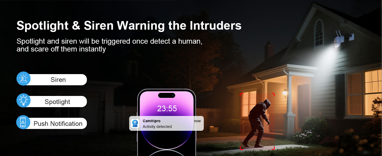 Hosafe WiFi Security Cameras Wireless Outdoor, Camera for Home Security 4MP HD, Outdoor Camera Wireless, Floodlight Motion Detection, Pan Tilt Auto Tracking, Two Way Audio, Color Night Vision, IP66