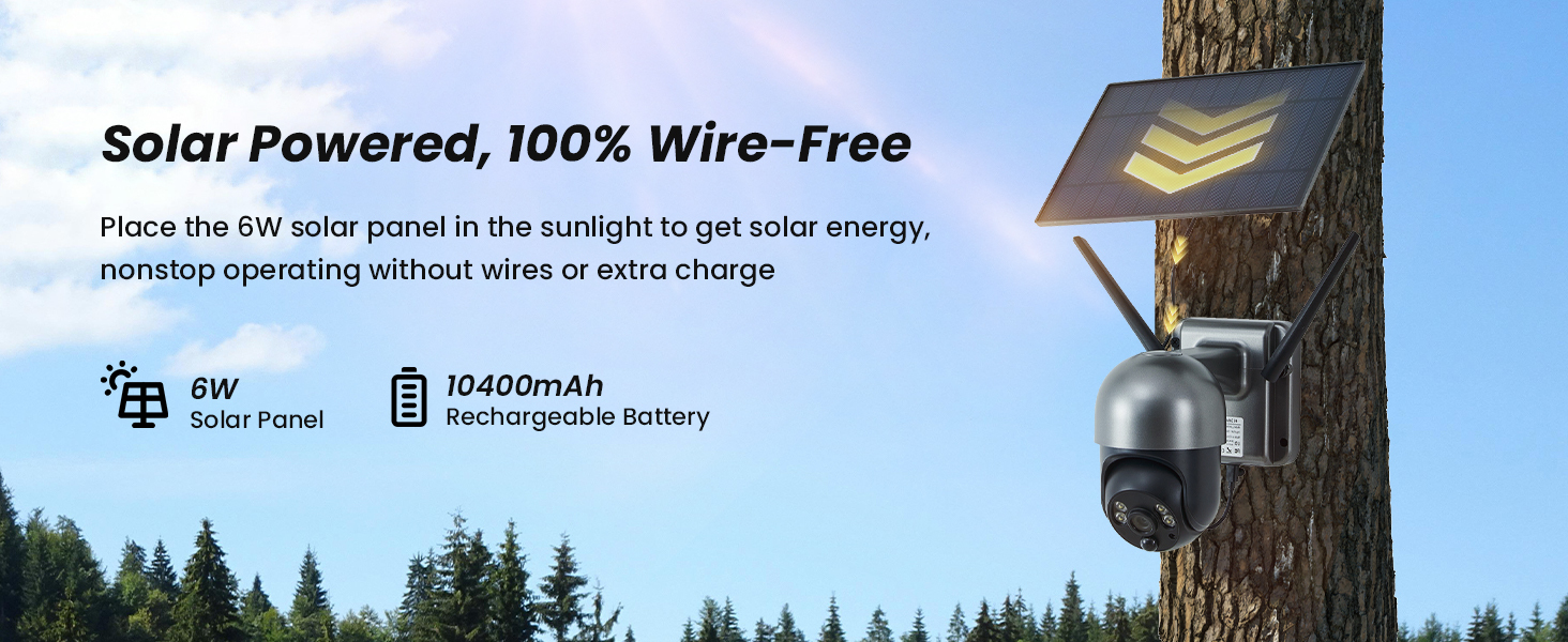 4G Cellular Security Camera Wireless Outdoor Solar Powered with SIM Card, No WiFi Needed, Motion Detection, 2K HD Color Night Vision, Waterproof, 2-Way Audio, Phone Alert, SD Card and Cloud Storage