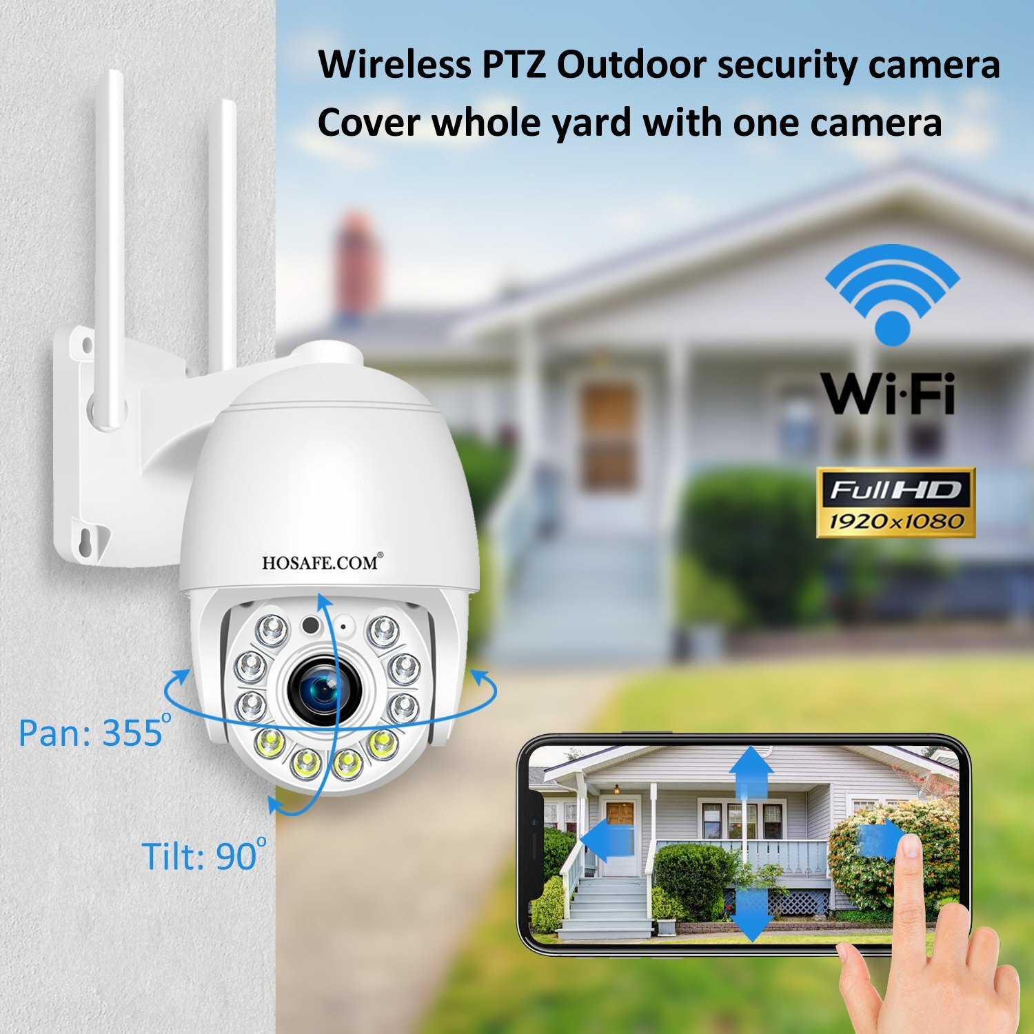 Wireless Outdoor Security Camera, Floodlight Camera, WiFi Video