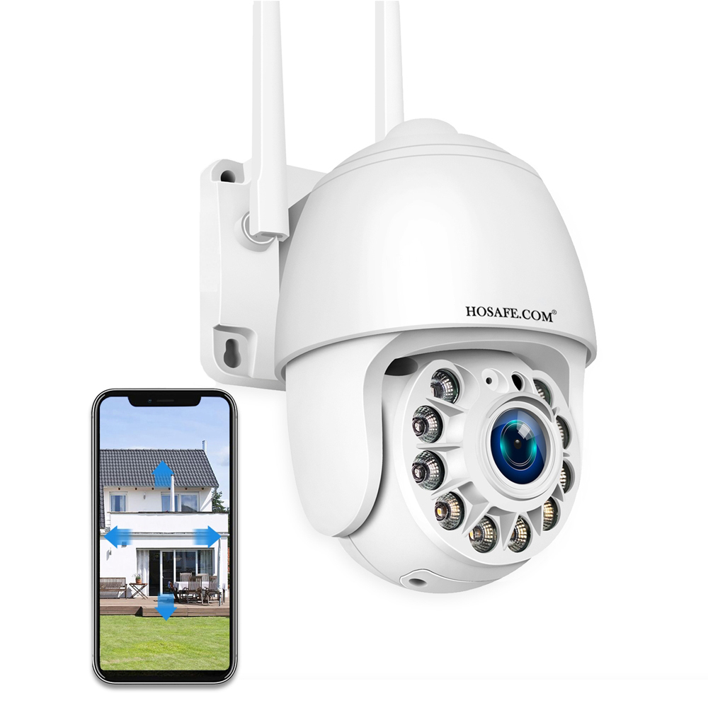 Outdoor Security Camera Wireless WiFi Home Security Camera System Two Way Talk Spotlight PTZ Motion Detection Alert Auto Tracking Color Night Vision Waterproof Video Surveillance IP Camera