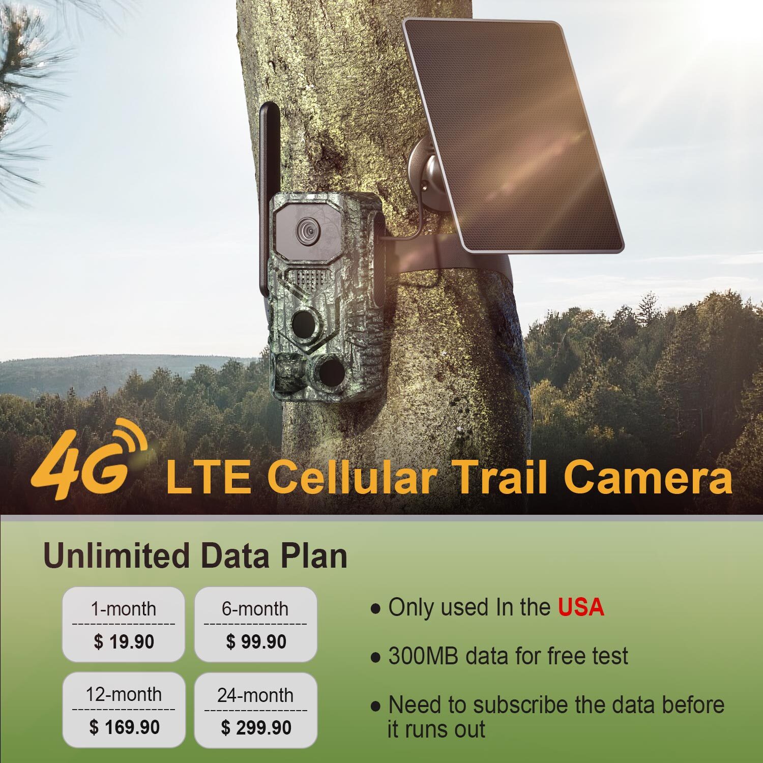 4G LTE Cellular Trail Cameras with Night Vision Motion Activated ...