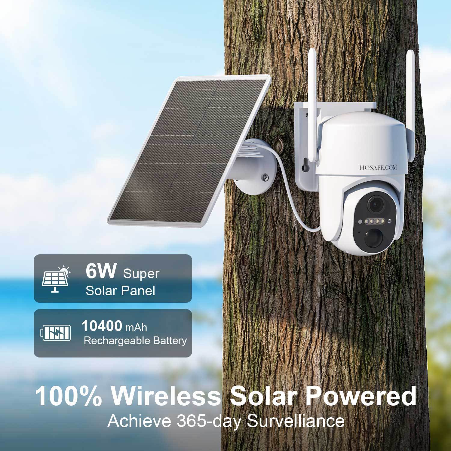 HOSAFE No-WiFi 4G Solar PTZ Security Camera | 2K
