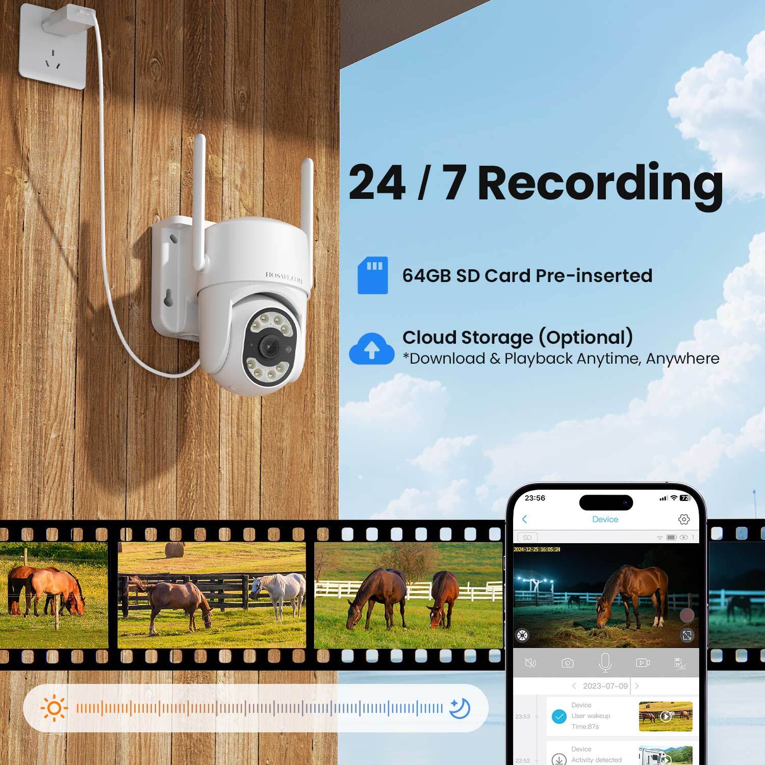 4G LTE Plug-in Security Camera Outdoor, No WiFi Surveillance Camera ...