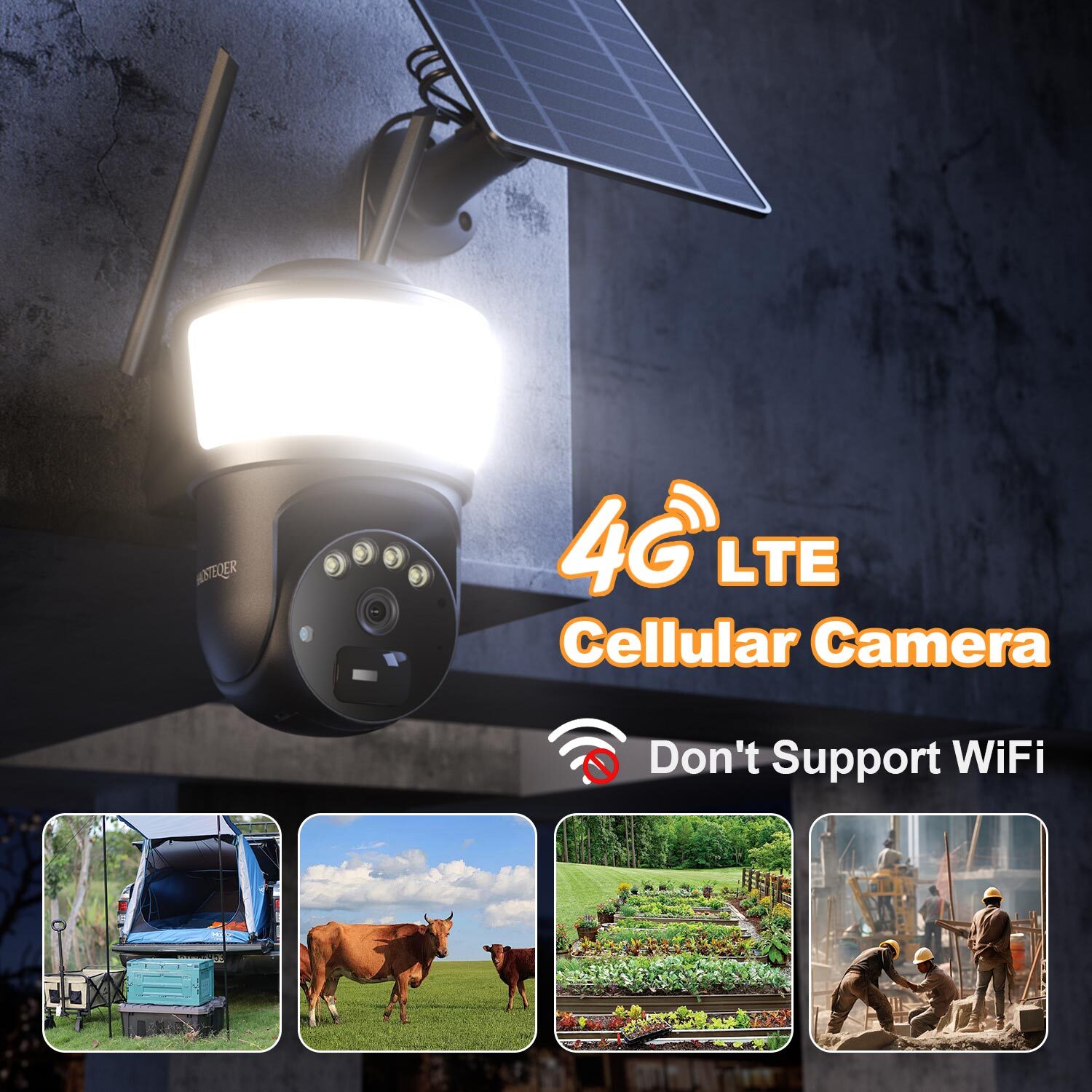 HOSAFE 4G Solar Floodlight Security Camera | No WiFi
