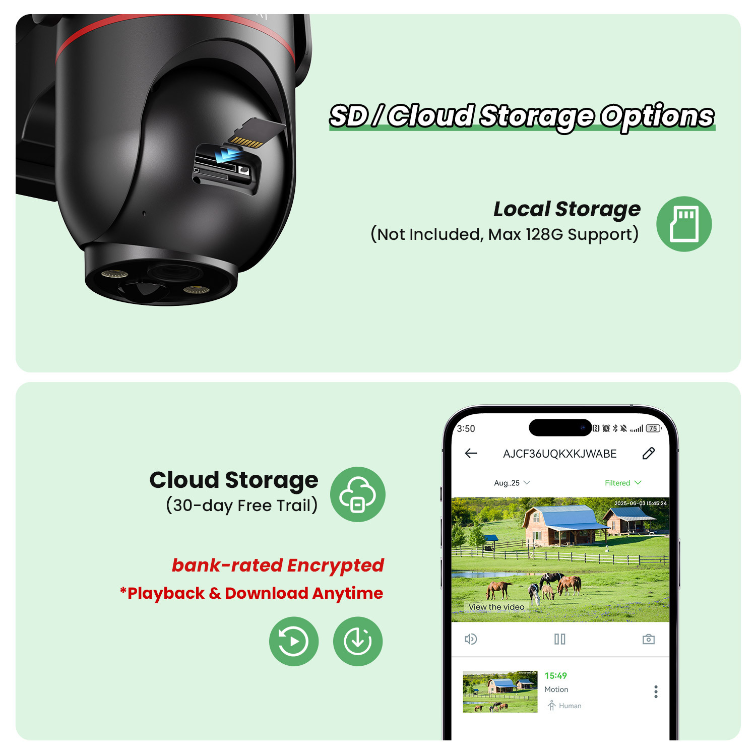 1 PC Solar-Powered Security Camera, 4G LTE Surveillance Camera Outdoor ...