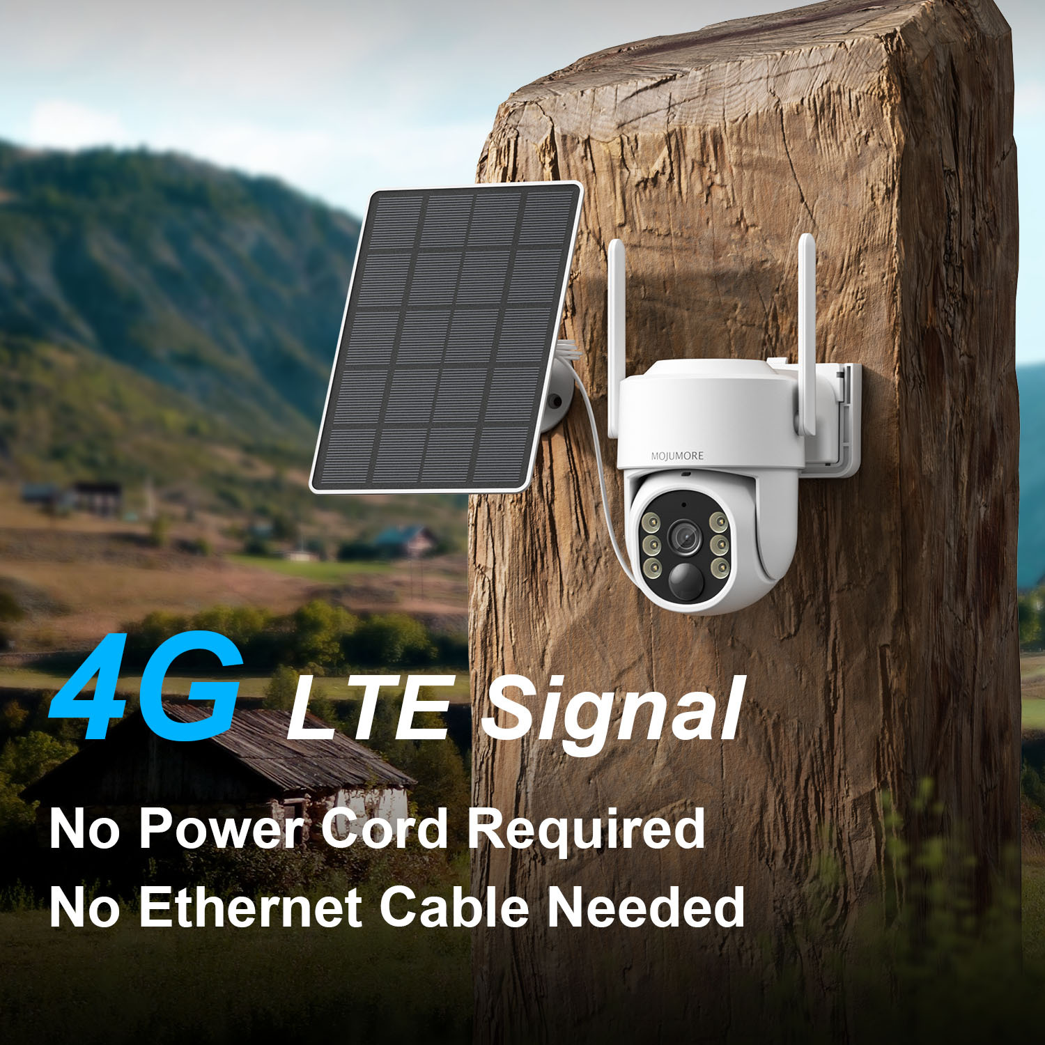 Security Camera Ranch 1 PC 4G LTE Security Camera Outdoor Wireless, Solar-Powered ...