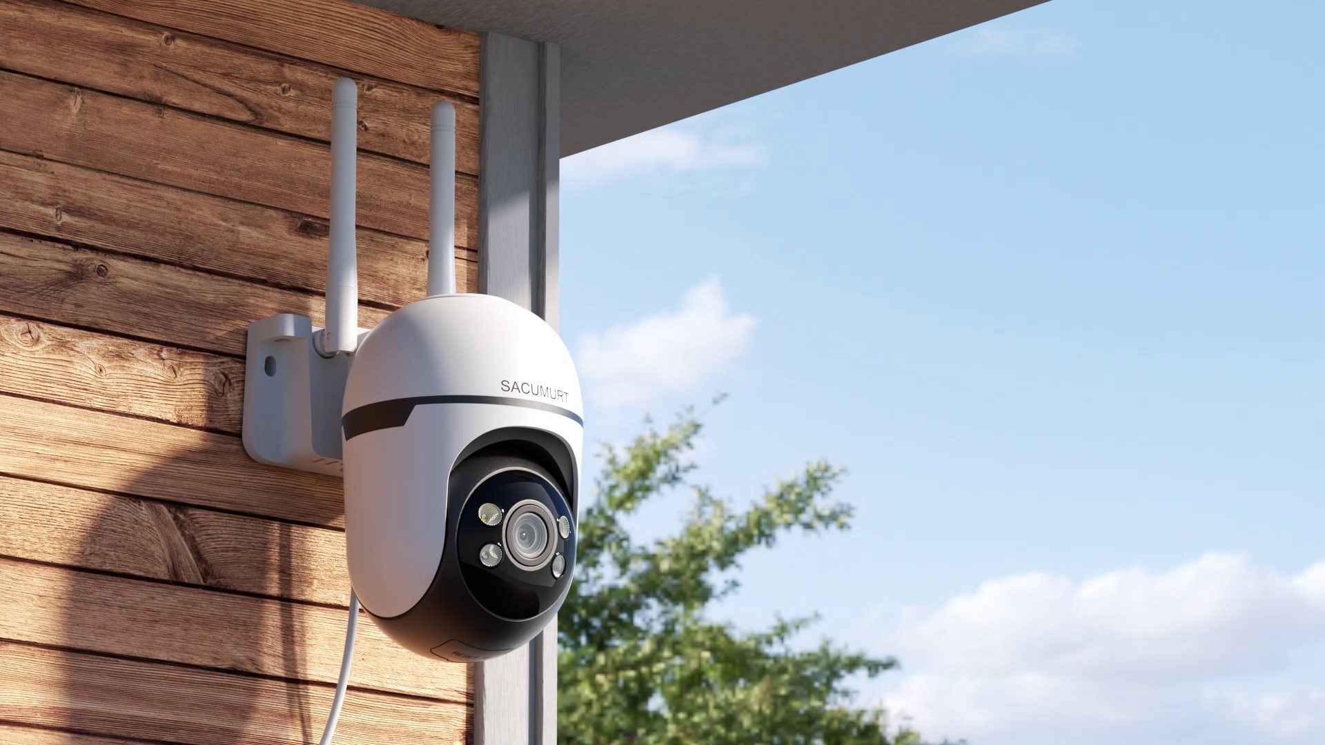 4 Pcs WiFi Outdoor Camera Security, Plug-in Surveillance Camera, Security Camera with PIR Motion Detection, Two-Way Audio, 24/7 Recording, Color Night Vision, 360° View, Cloud Storage, Ideal for Garage, Backyard & Entrance, App Remote Control