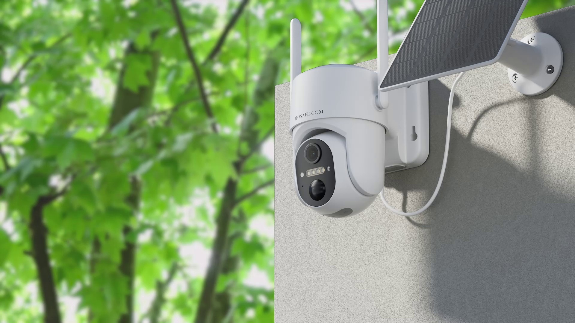 Wireless WiFi Camera, Security Camera Outdoor, Solar-Powered CCTV Camera, Color Night Vision, PIR Motion Detection, 360° View, Two-Way Audio, SD/Cloud Storage, Remote Control, Ideal for Garage, Backyard & Entrance