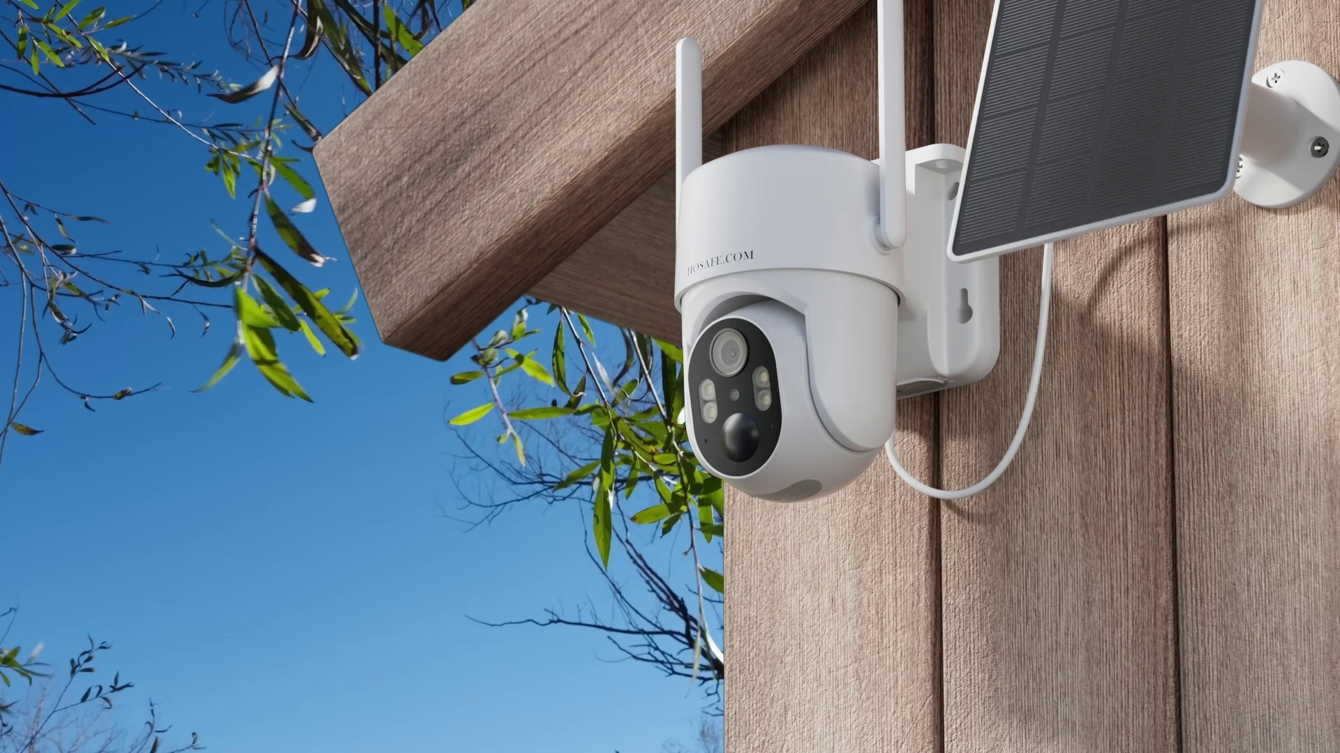 WiFi Solar Security Cameras Wireless Outdoor, 360° PTZ Remote Cameras for Home Security Solar Powered, 2K 3MP Security Camera Outdoor Wireless with Spotlight Color Night Vision, PIR Sensor, 2-Way Audio