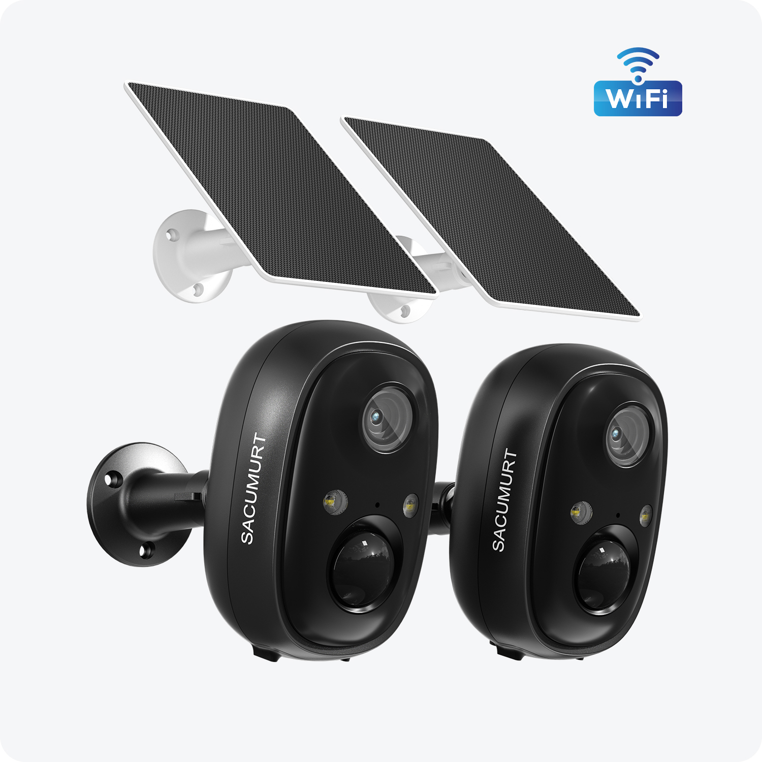 HOSAFE 2-Pack 2K Solar WiFi Security Camera Kit