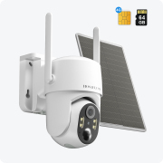 4G Cellular Wireless Outdoor Camera, Solar-Powered Security Camera, 360° PTZ Home Surveillance Camera, PIR Motion Detection, Instant Alerts, Spotlight, 2K HD Color Night Vision, Two-Way Talk, Built-in SIM Card, Includes 64GB SD Card, App Remote Control