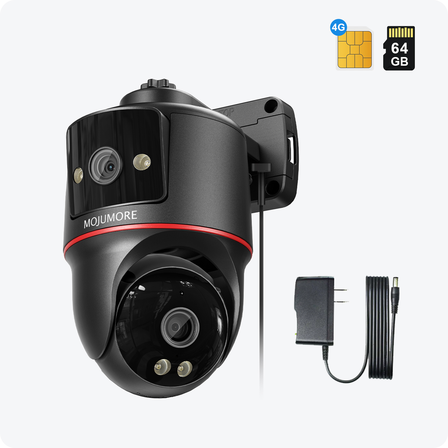 4G LTE Dual-Lens Surveillance Camera, 2K Wired No WiFi CCTV Camera ...