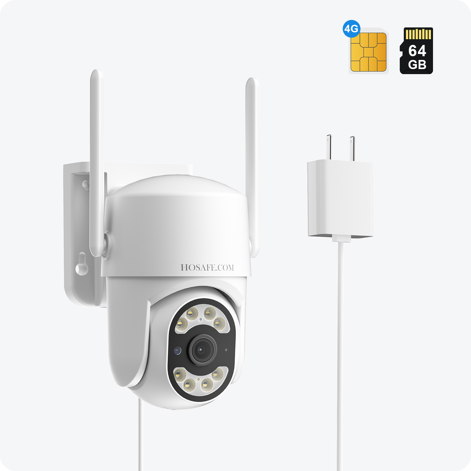 4G LTE Plug-in Security Camera Outdoor, No WiFi Surveillance Camera ...