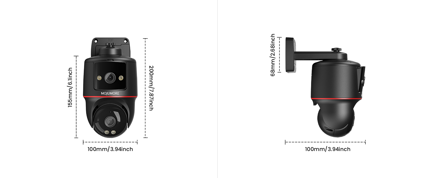 4G LTE Dual-Lens Surveillance Camera, 2K Wired No WiFi CCTV Camera, Outdoor Security Camera, Motion Detection & Auto Tracking, Plug-in Power, 24/7 Recording, 360° View, 2-Way Audio, Color Night Vision, Includes 64GB SD Card